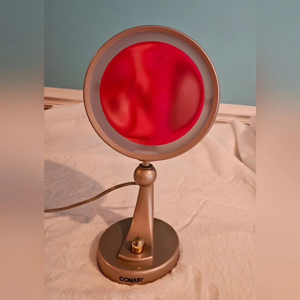 Vintage Conair Double Sided Gold Metal 4 Mood Light Setting Vanity Mirror